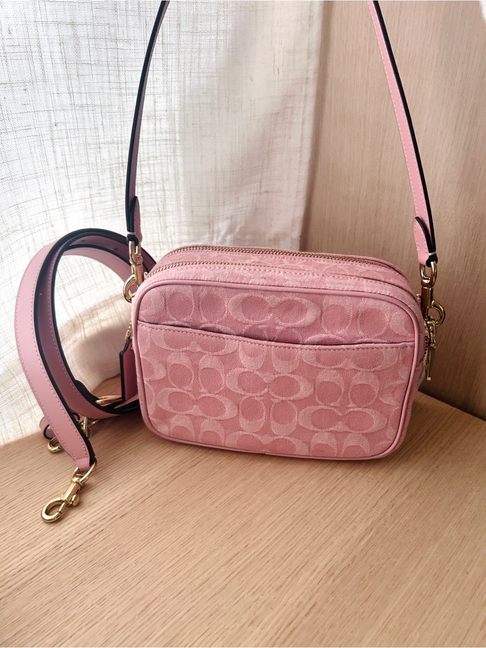 NWT💗Coach Mini Carey Crossbody Bag
Light Pink Signature Denim CEN19 Shoulder - Picture 6 of 11